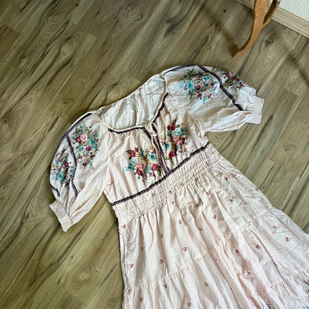 By Anthropologie The Somerset Puff-Sleeve Floral Maxi Dress Size 2X - Picture 3 of 12